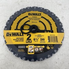 Dewalt 6-1/2-in 24-Tooth Rough Finish Carbide Circular Saw Blade *2 Pack*