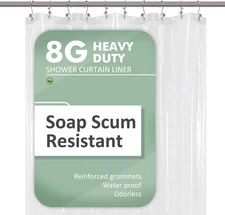 54X78 Inch Stall Shower Curtain/Liner 8G Heavy Duty Clear PEVA, 3 Bottom Magnets