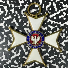 1944 Poland Order Of Poland Enameled WWII Medal Lot#OV1831 57x57mm, Werlich-1018