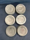 (6) Vintage Ball Zinc Wide Mouth Canning Jar Lids Milk Glass Inserts