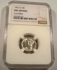 1942-D NGC UNC DETAILS CLEANED MERCURY DIME 10c WINGED LIBERTY