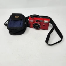 Konica C35 EF3 Red Point & Shoot 35mm Camera Film Tested Working No Flash