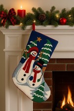 VINTAGE 1999 Large Colorful Latch Hook Yarn Christmas Stocking Holiday 18  NWT