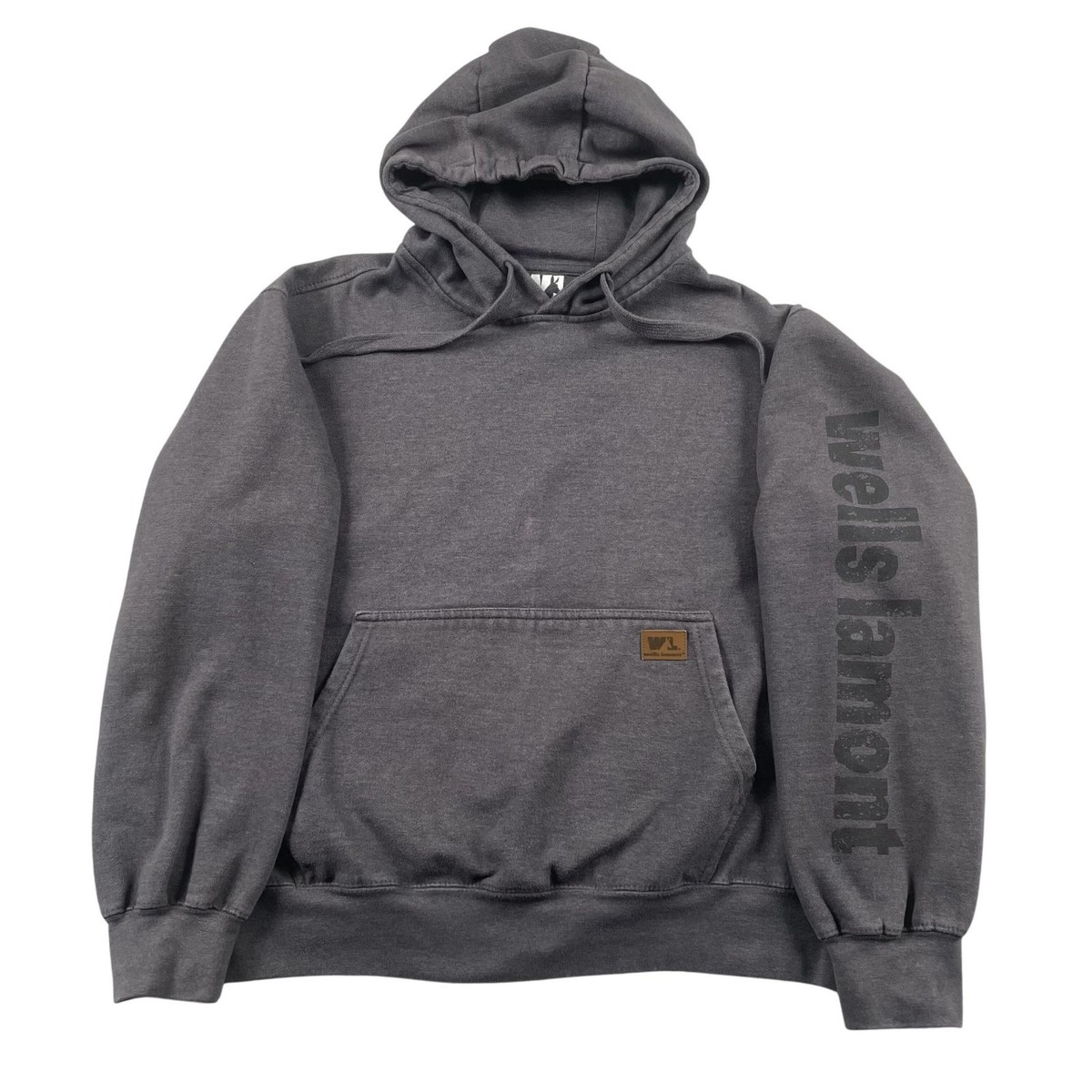 Wells Lamont Hoodie Mens XL Grey Pullover w/ Drawstring Workwear