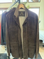 Loro Piana Men's Brown Suede With Cashmere Lining Jacket. Size 52