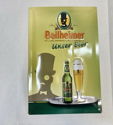 Bellheimer Unser Bier  Metal Beer Sign Approx 15.25 W x 23.5  L Made in Germany
