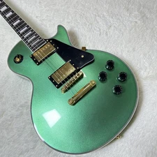 Us warehouseLP metal Green electric guitar HH pickup gold hardware mahogany body