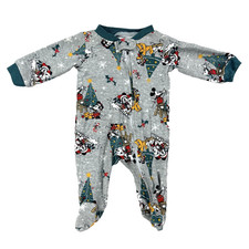 Disney Infant Newborn Mickey Mouse Christmas Bodysuit One Piece XMAS Pajamas