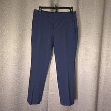 Banana Republic Women  s Flat Front Dress Pants, Blue Solid, Petite 2P