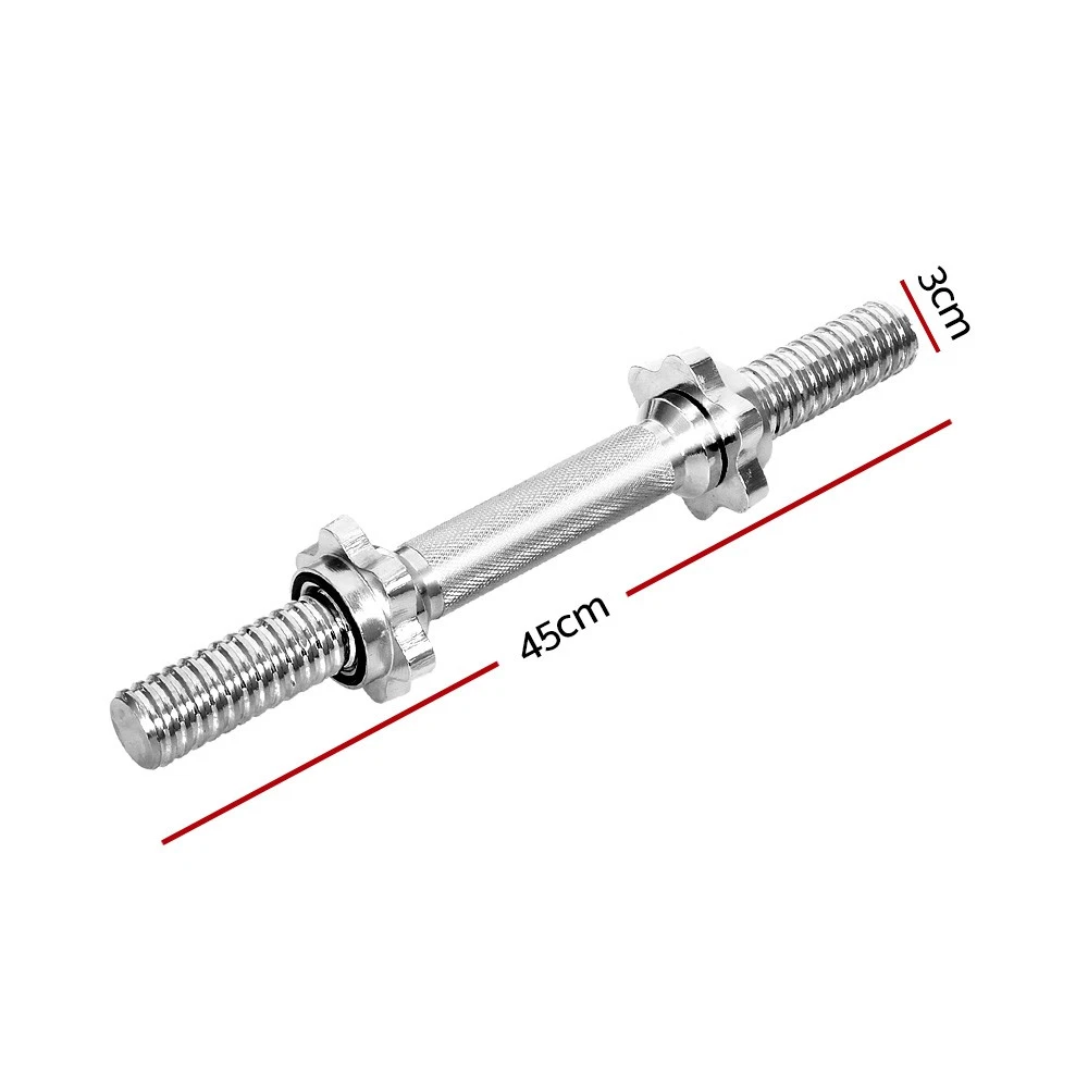 Everfit 45cm Dumbbell Bar Solid Steel Pair Gym Home Fitness 150KG Capacity