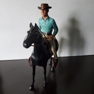 Juego de figuras de acción Hartland Josh Randall vintage de los años 50 con caballo