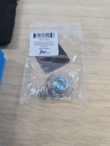 JTV Light Sky Blue Topaz Sterling Silver Beaded Pendant - Picture 2 of 4