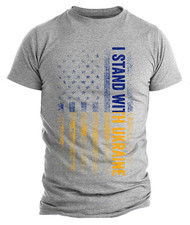Stand With Ukraine Shirt Ukrainian AmericanFlag No War Graphic Tee