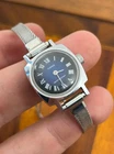 Vintage Timex Watch Women Winding 1970's Blue Dial Silver Tone 21mm Running
