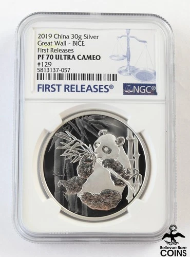 2019 China Great Wall BICE .999 Fine Silver 30g PANDA Medal NGC PF70 Ultra Cameo