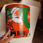 Coca Cola Large Popcorn Tin Can (Empty) Santa XMAS Holiday 12" & XMAS themed TIN — photo 3