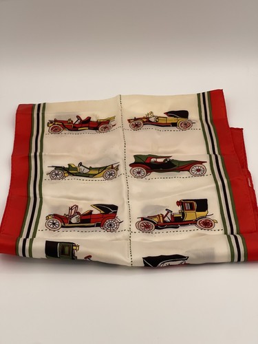Vtg French Silk Scarves Bundle – "Poste Royale" & Antique Car Designs – France - Picture 4 of 6