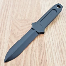 CIA Sticker Fixed Knife 3" Black Polycarbonate One Piece Construction Blade 4259