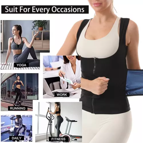 Frauen Fitness Sauna Anzug Schweiß Kompression Taille Trainer Top Gewichtsverlust Fettverbrennung - Bild 6 von 13