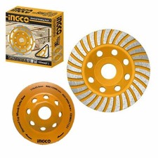 Mola diamantata a tazza 115 mm Disco diamantato turbo per smerigliatrice Ingco