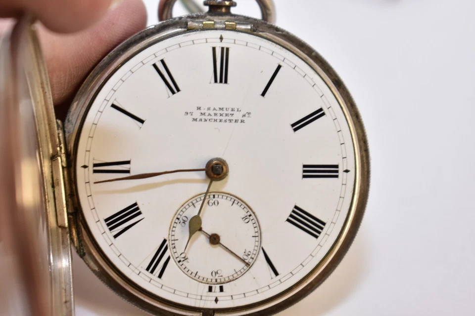 1885 H. Samuel 曼彻斯特怀表纯银 16s 7J Fusee — 第 4/4 张图片