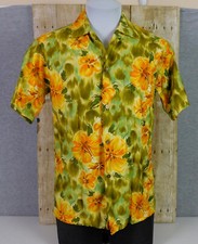 Paradise Hawaii Hawaiian Shirt Mens Small Short Sleeve Floral Vintage 60's