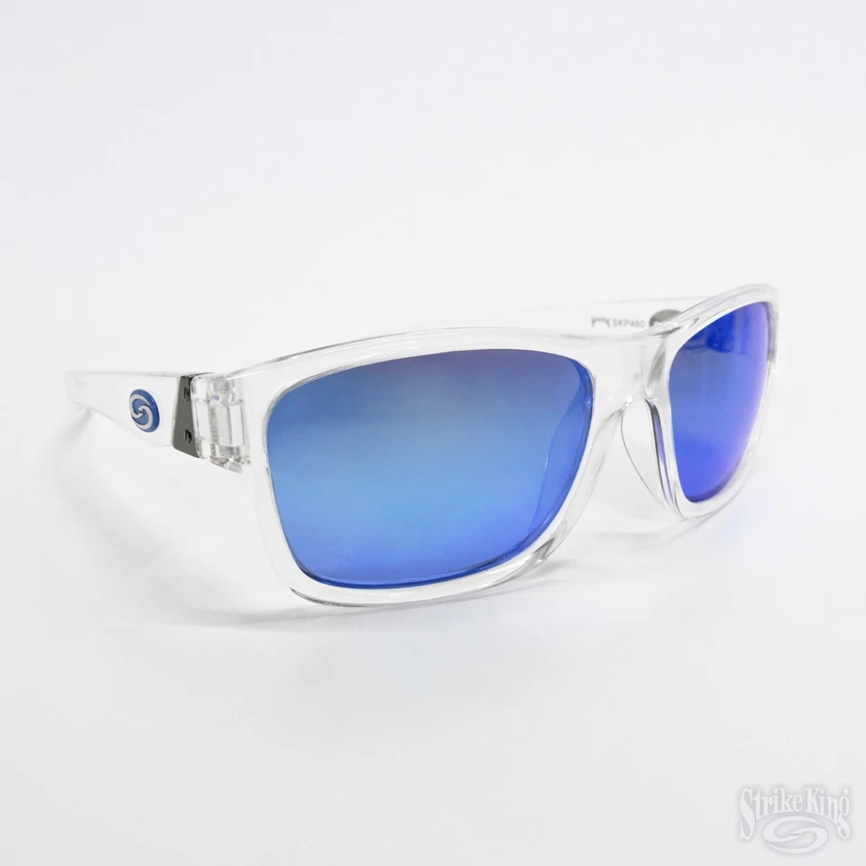 Strike King Platte Polarized (UVA/UVB) Sunglasses - Crystal Frame/Blue Mirror - Image 2 of 4