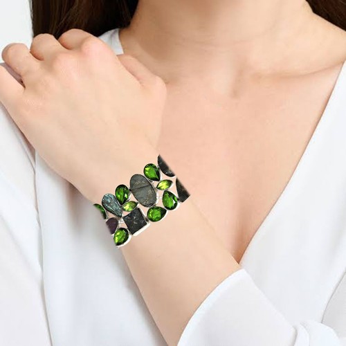 Labradorite Drusy Peridot Gemstone Women's Jewelry Bracelets 7-8 '' - Picture 2 of 10