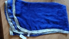 wrap scarf charming charlie blue gold metallic borders see thru New With Tags