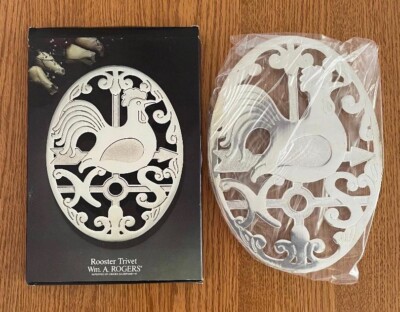 Vintage Wm. A. Rogers Silver-Plated Rooster Trivet