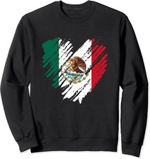 Mexico City Mexican Flag Heart Gift Mexico Patriotism Unisex Crewneck Sweatshirt