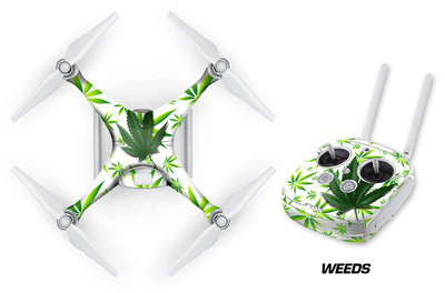 DJI Phantom Drone Wrap RC Quadcopter Decal Sticker Custom Skin Accessory  WEEDS