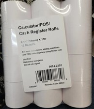 2 1/4" x 150' Traditional Cash Register/POS /Calculator Paper Roll Tape 12 rolls