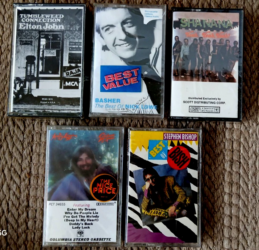 5 Lot R&R New & Sealed Cassette Tapes Sha Na Na, Elton, Nic Low, Loggins, Bishop - Image 2 of 4