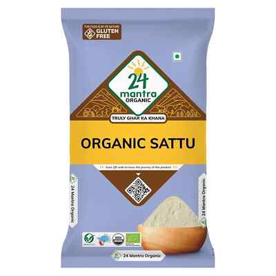 24 Mantra 100 % Organic Sattu Atta 500 gm | select pack