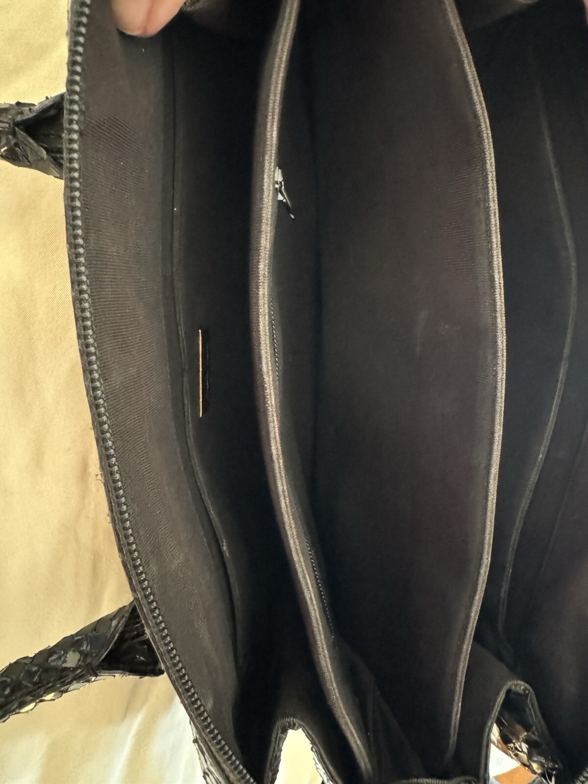 Vintage Judith Leiber Black Python Snakeskin Hand… - image 6