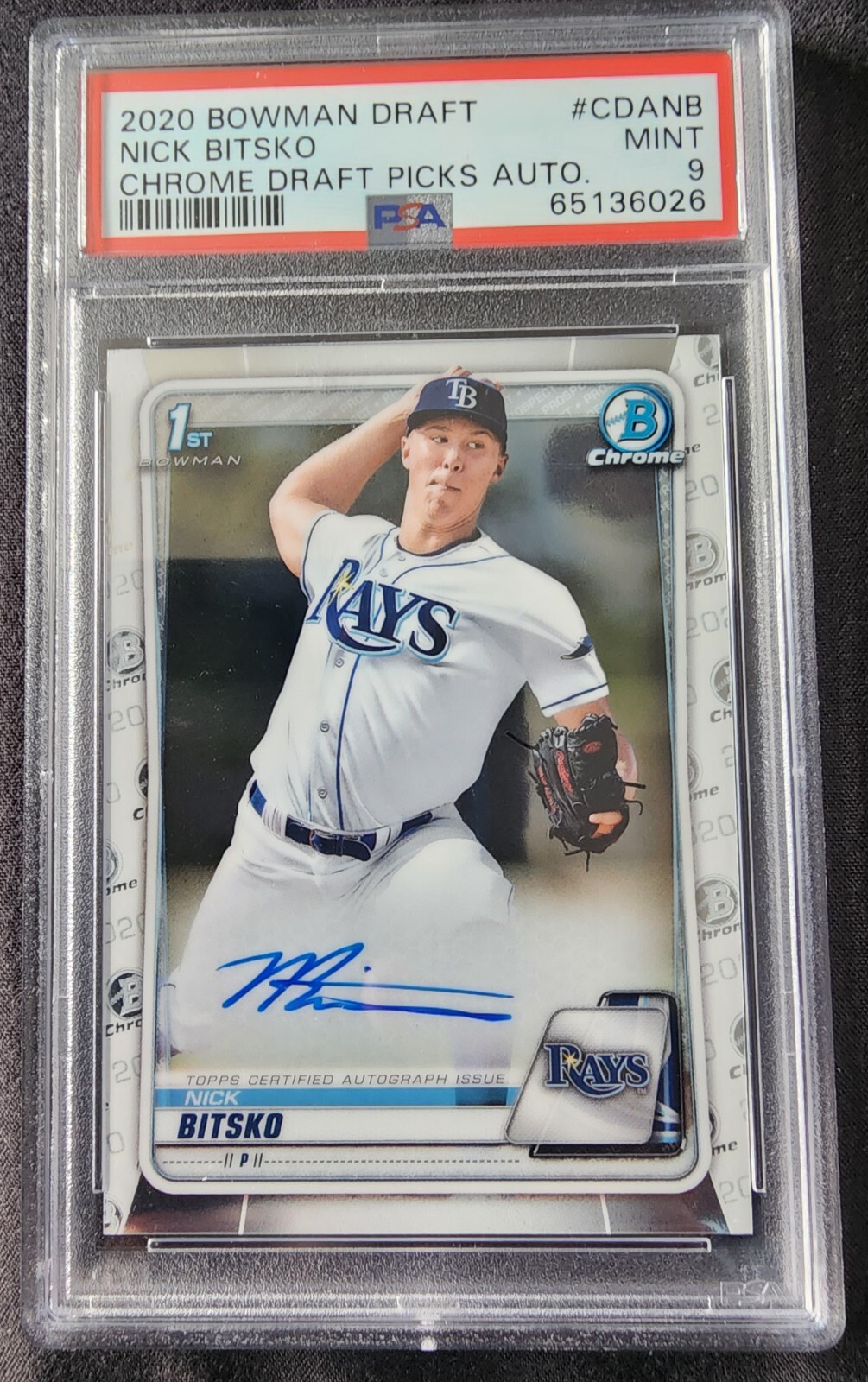 2020 BOWMAN CHROME NICK BITSKO AUTO ROOKIE RC PSA 9 MINT
