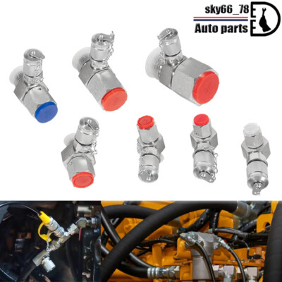 JIC37 Hydraulic Swivel Run Tees Hydraulic Tee Coupling Connector Tester 7 Sizes