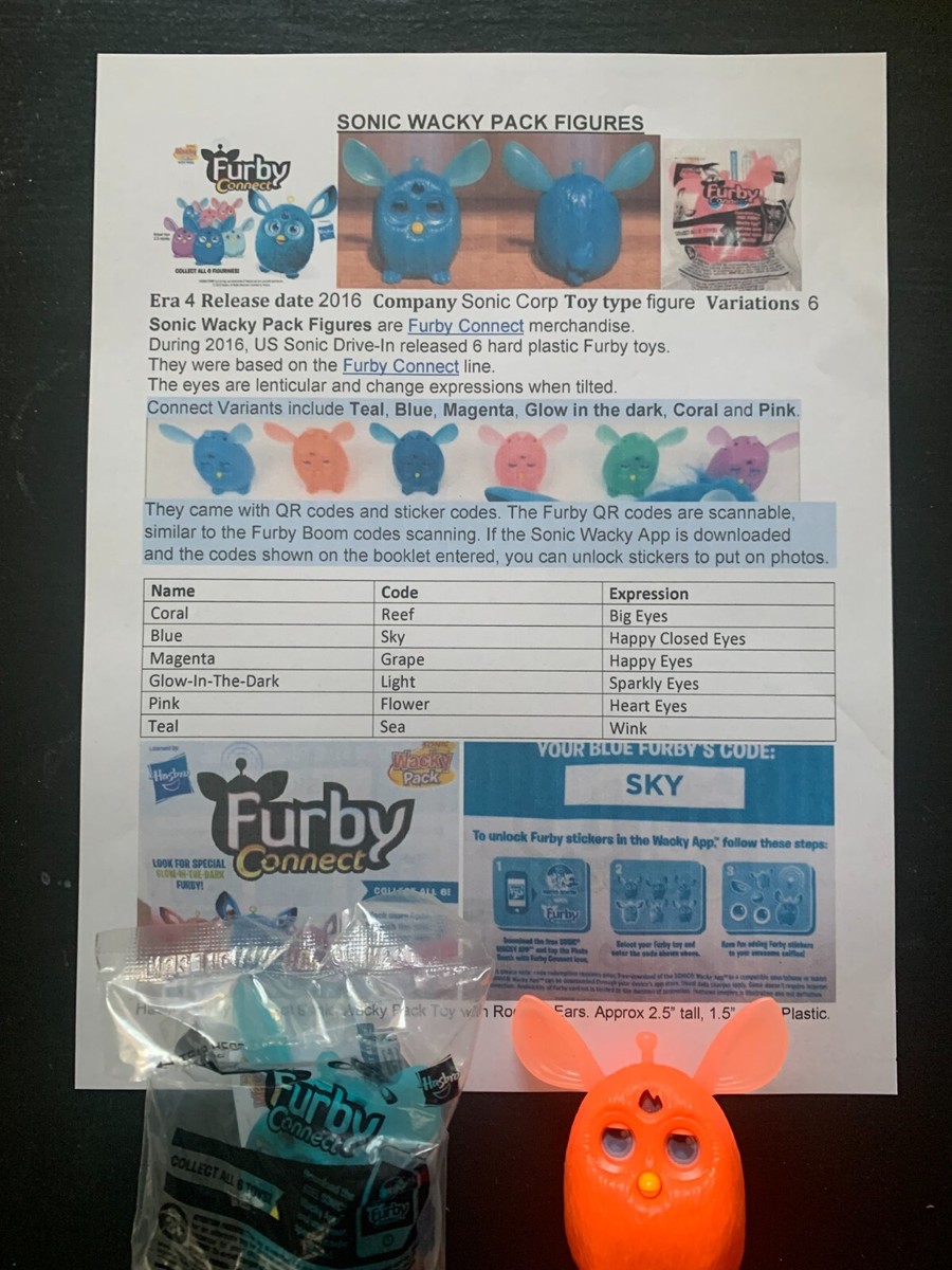 Sonic Drive-In Wacky Pack Furby Connect Coral and Teal Toy Hasbro