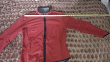 Women Napapijri Rust Zip Up Light Weight Fleece Jacket Size L Articulated Arms