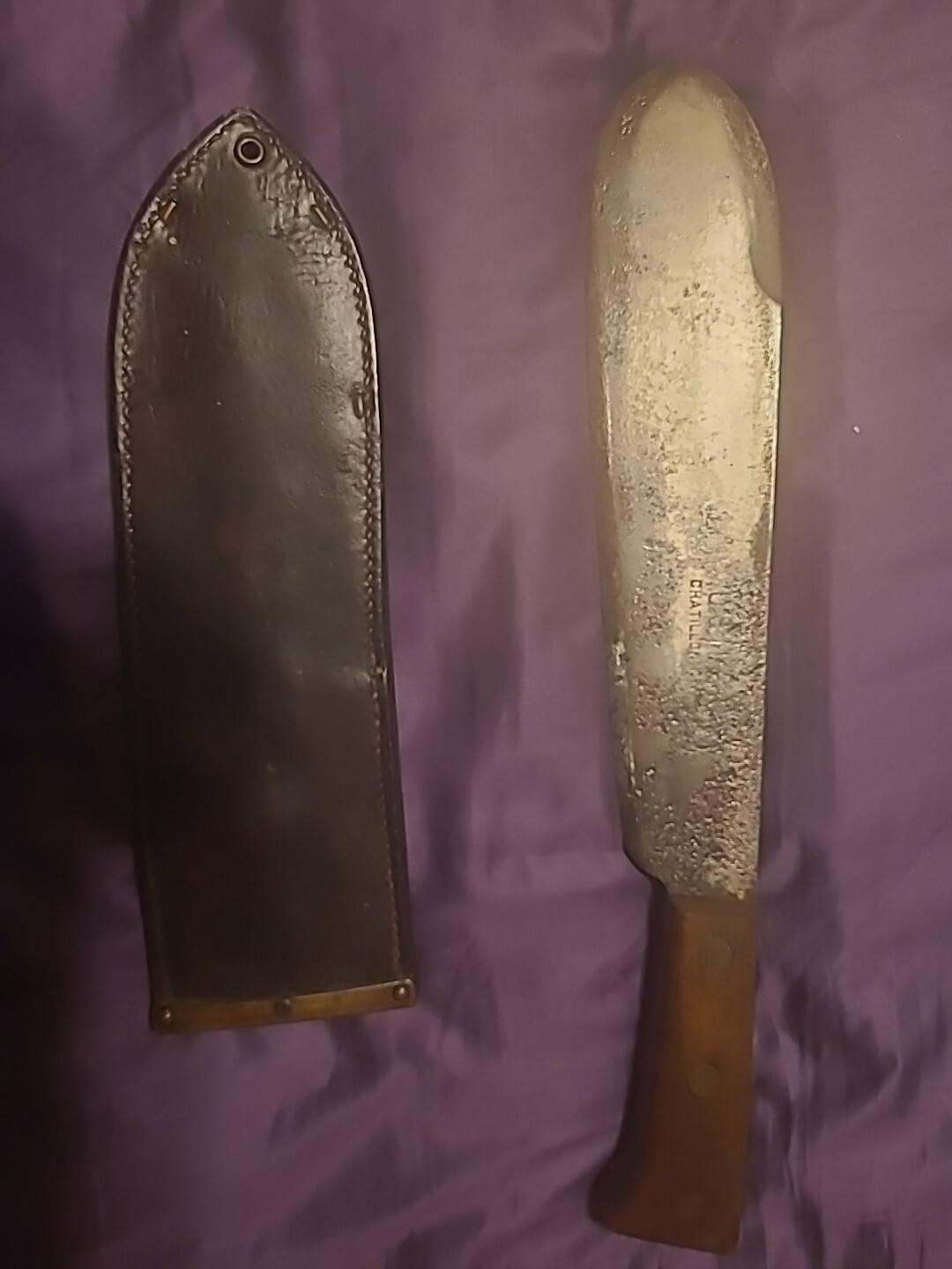 WWII USMC Medical Corps Bolo Knife w/Leather Scabbard Chatillon, NY