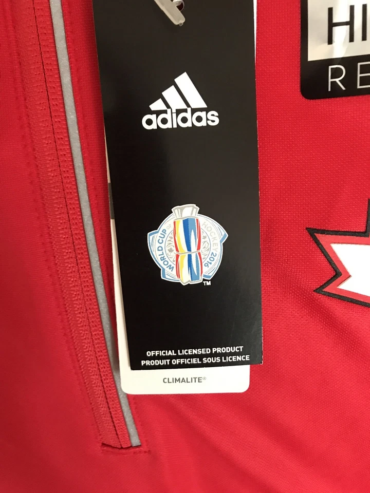 Camisa ADIDAS CANADÁ WORLD CUP OF HOCKEY 2016 Roja Manga Larga NUEVA CON ETIQUETAS TALLA XL HOMBRES Foto 4 de 4