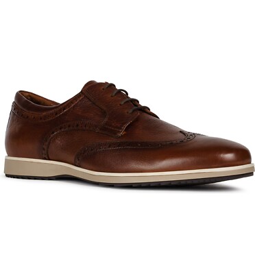 Geox Men's Blainey Cognac Tumbled Leather Casual Shoes U926QA_00046_C6001