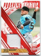 2019 Elite Extra Edition Prospect Materials Red Nick Neidert RC GU 07/49 Marlins