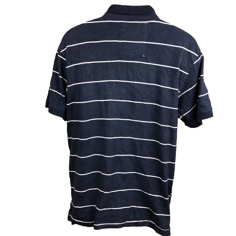 Ditch Plains polo shirt mens L blue white striped 100% Cotton Golf Dadcore - Image 2 of 4