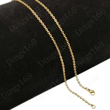 18K Yellow Gold Filled 1mm/2mm/2.4mm 16/18/20/22" 24" Cable Chain Necklace L146G