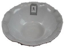 Rachel Ashwell White Shimmer Pearl Edge Melamine 12" Serving Bowl Dish Large NWT