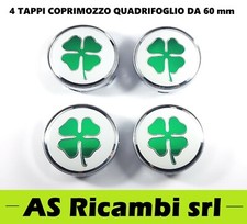 TAPPI COPRIMOZZO ALFA ROMEO QUADRIFOGLIO BORCHIE PER CERCHI IN LEGA DA 60 mm 