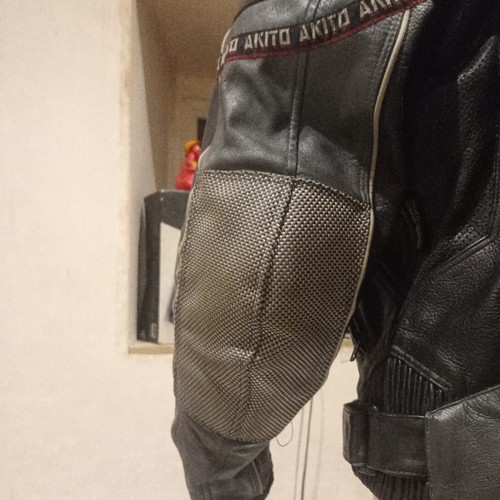 AKITO BODYGUARD BLACK LEATHER BIKER JACKET + REMOVABLE ELBOW UK 40 - Picture 6 of 12