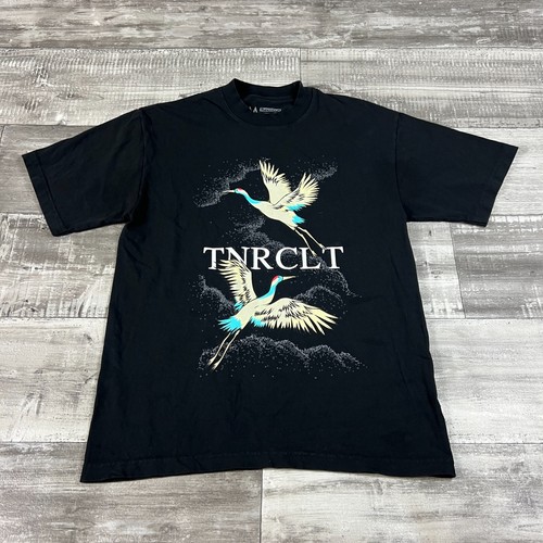 Tuner Cult Shirt Mens Medium Tnrclt Black Birds Crew Neck Short Sleeves